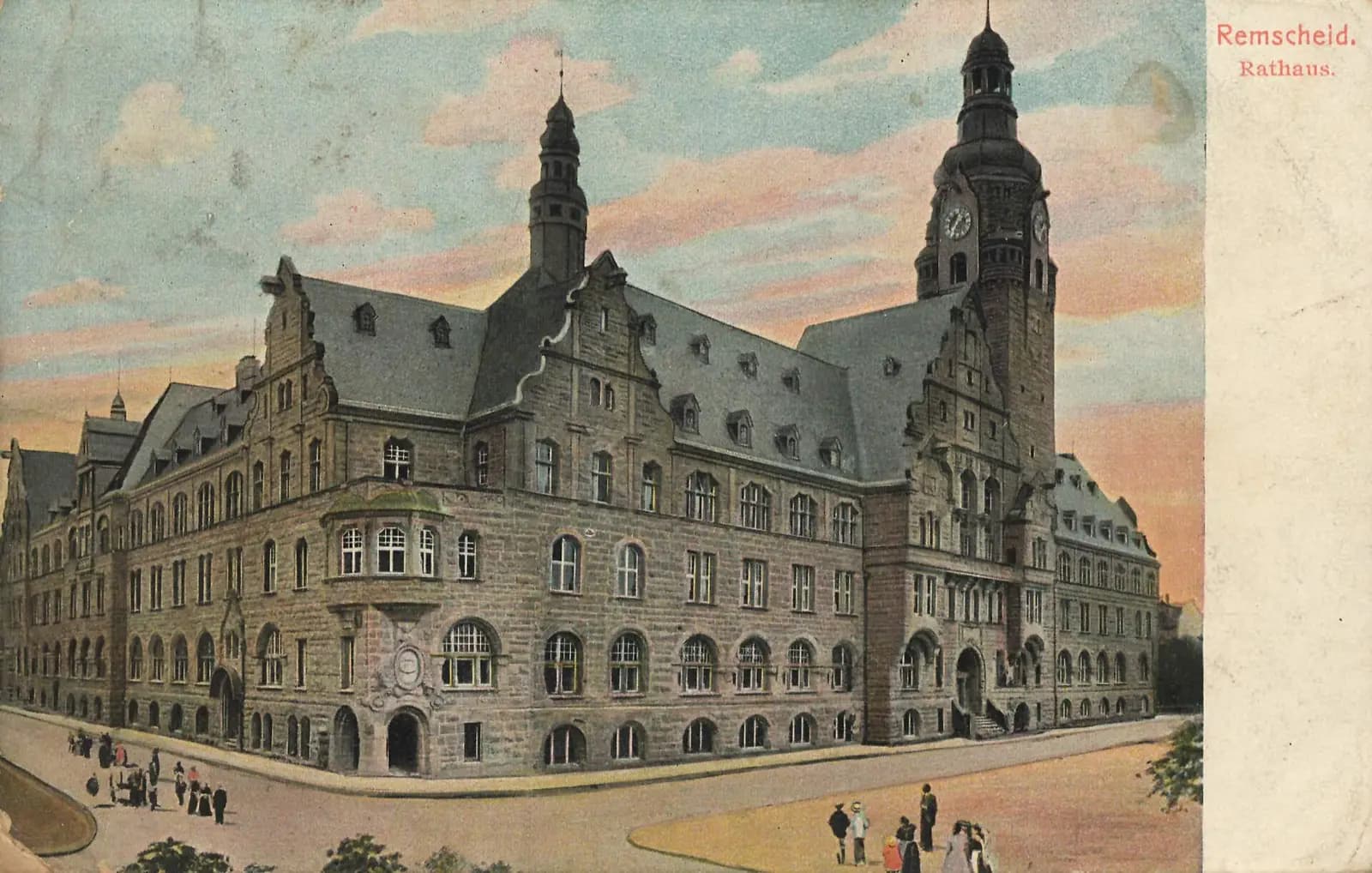 Historische Ansichtskarte des Remscheider Rathauses